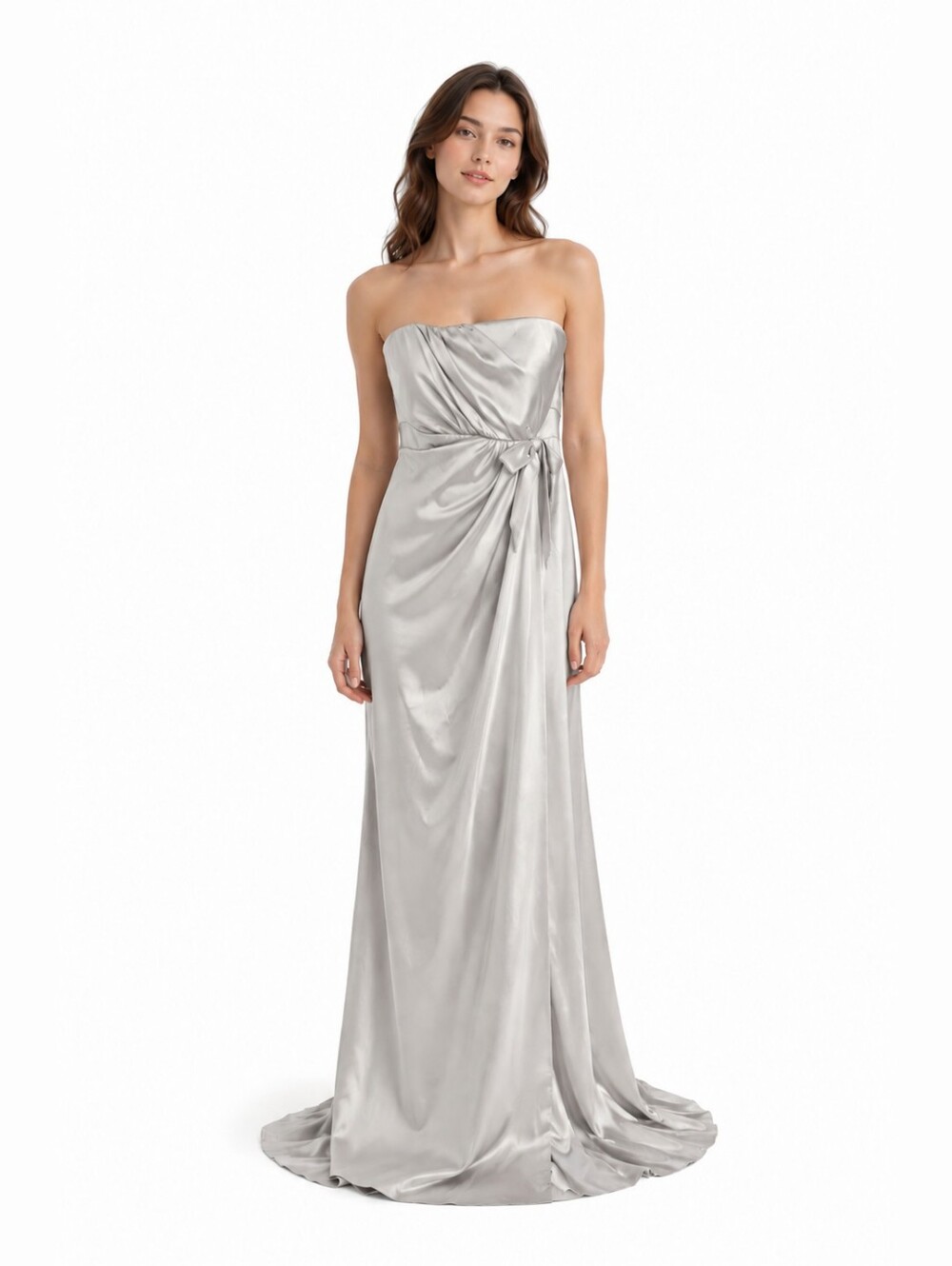 Dessy Collection Silver Formal Gown – Size 4